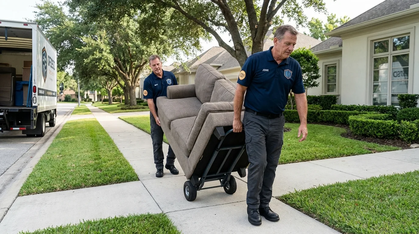 Local residential moving crew loading furniture in Hugo, MN